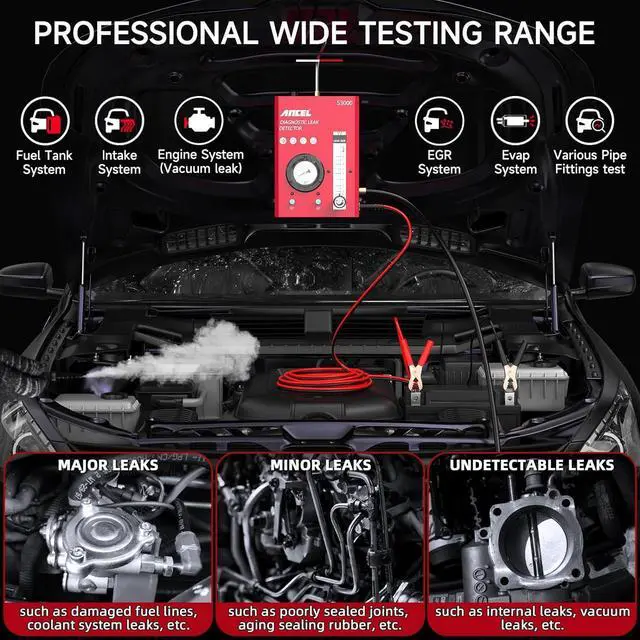 Alt view image 2 of 7 - ANCEL S3000-US Smoke Machine Automotive with Built-in Air Compressor, Pressure Gauge & Adjustable Flow Meter, Automotive Smoke Machine Leak Detector for EVAP, Fuel, Vacuum System & More