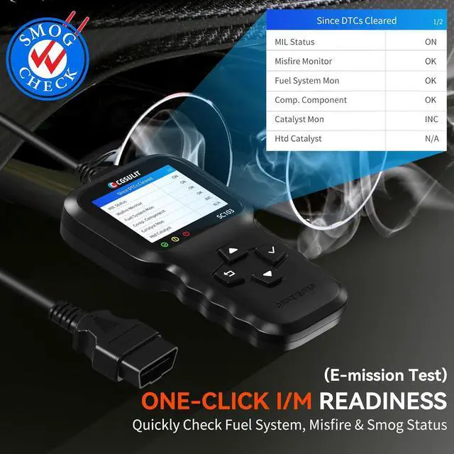 Alt view image 3 of 7 - Car Code Reader OBD2 Scanner, SC103 Diagnose Tool Vehicle DTC Lookup Check Engine Light Freeze Frame Live Data Stream Voltage Test for Cars and Trucks Since 1996