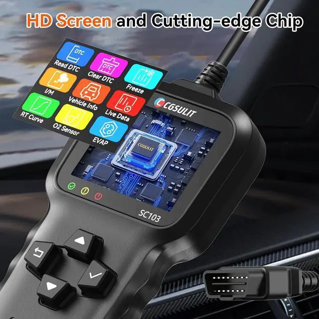 Alt view image 5 of 7 - Car Code Reader OBD2 Scanner, SC103 Diagnose Tool Vehicle DTC Lookup Check Engine Light Freeze Frame Live Data Stream Voltage Test for Cars and Trucks Since 1996
