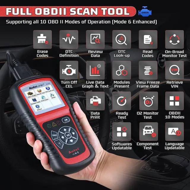 Alt view image 2 of 7 - Autel AutoLink AL519 OBD2 Scanner Enhanced Mode 6 Car Diagnostic Tool Check Engine Code Reader CAN Scan Tool, Advanced Ver. of AL319