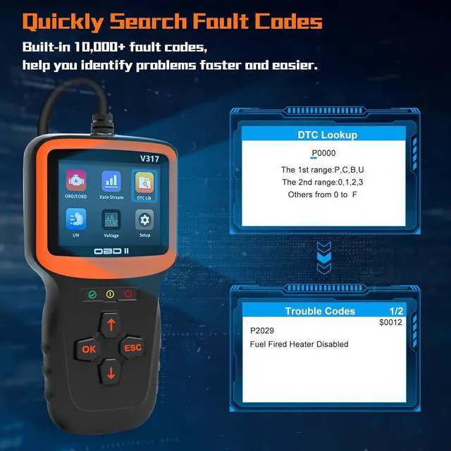 Alt view image 4 of 6 - Zmoon OBD2 Scanner Diagnostic Tool, Vehicle Check Engine Code Readers with Reset & I/M Readiness & More, Car OBDII/EOBD Diagnostic Scan Tool for All Vehicles After 1996