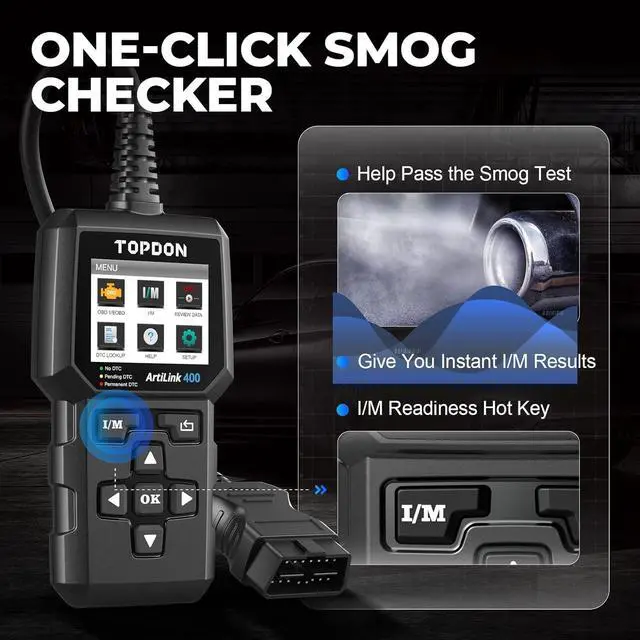 Alt view image 5 of 7 - TOPDON AL400 OBD2 Scanner, Full OBDII Code Reader, Check Engine Light Scan Tool, Car Scanner with DTC Lookup, Clear Codes, Freeze Frame, One-Click I/M, Diagnostic Scanner for DIYers, Lifetime Update