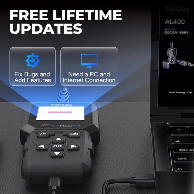 Alt view image 6 of 7 - TOPDON AL400 OBD2 Scanner, Full OBDII Code Reader, Check Engine Light Scan Tool, Car Scanner with DTC Lookup, Clear Codes, Freeze Frame, One-Click I/M, Diagnostic Scanner for DIYers, Lifetime Update