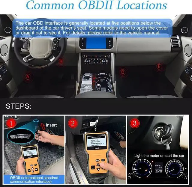 Alt view image 4 of 6 - OBD2 Scanner Code Reader for Car Check Engine, Automotive CAN Diagnostic Tool, Read and Erase Fault Codes, Check Emission Monitor Status, Universal for All OBD II Protocol Cars After 1996