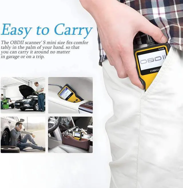 Alt view image 5 of 6 - OBD2 Scanner Code Reader for Car Check Engine, Automotive CAN Diagnostic Tool, Read and Erase Fault Codes, Check Emission Monitor Status, Universal for All OBD II Protocol Cars After 1996