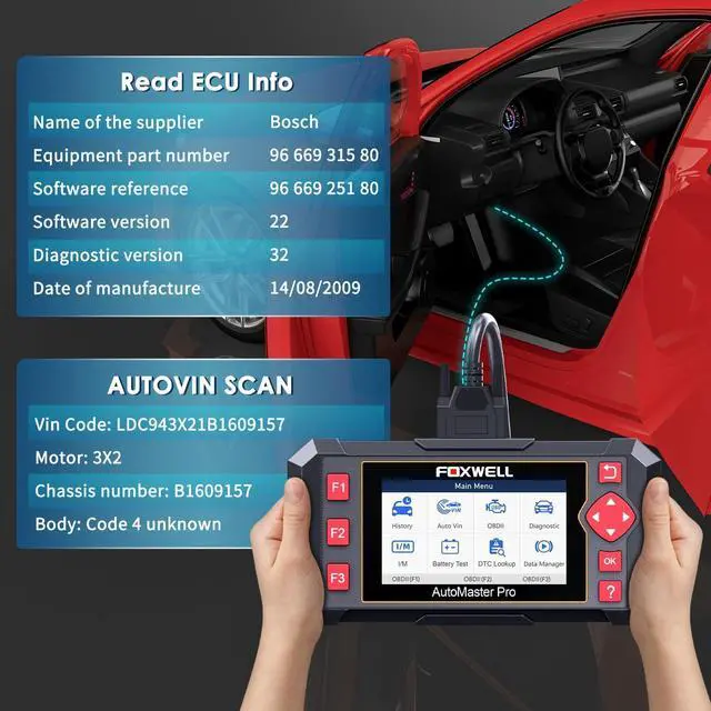 Alt view image 4 of 7 - NT604 OBD2 Scanner ABS SRS, Check Engine Code Reader with Airbag Scanner, Transmission Code Reader Car Diagnostic Tool with Battery Test, English/Spanish VerLifetime Free Update