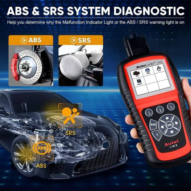 Alt view image 3 of 7 - Autel AutoLink AL619 Scanner, 2024 ABS SRS Airbag Warning Light Diagnostic Scan Tool, Up of AL519 ML519 ML619, 10 OBDII Test Modes, DTCs Lookup, Live Data, Turn Off Check Engine Light OBD2 Code Reader