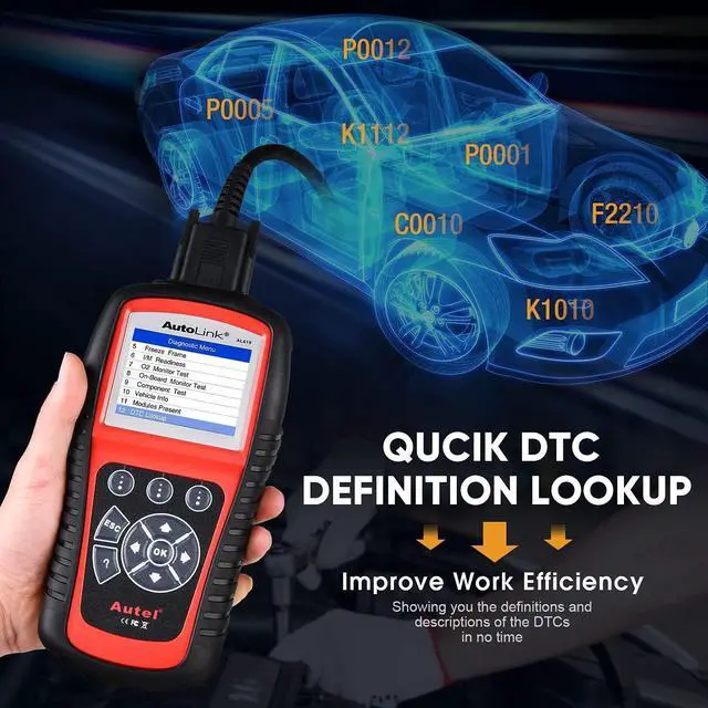 Alt view image 6 of 7 - Autel AutoLink AL619 Scanner, 2024 ABS SRS Airbag Warning Light Diagnostic Scan Tool, Up of AL519 ML519 ML619, 10 OBDII Test Modes, DTCs Lookup, Live Data, Turn Off Check Engine Light OBD2 Code Reader