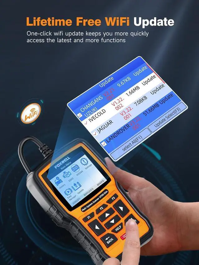 Alt view image 6 of 7 - FOXWELL NT510 Elite Diagnostic Scan Tool Fit for Mercedes Benz Sprinter, OBD2 Scanner Full System TPMS ABS SRS Car Code Reader with Bi-Directional Rodeo Test Battery Reset Air Suspension, WiFi Update