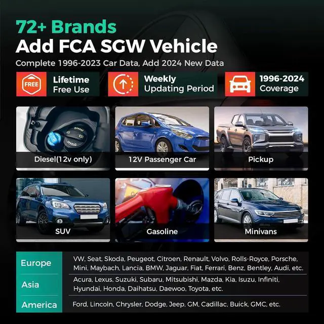 Alt view image 5 of 7 - OBD2 Scanner CRP123X Elite, Lifetime Free WiFi Update scan Tool, FCA SGW, SAS Calibration/Throttle Reset/Oil Reset Diagnostic Scanner, Multi Systems Car Scanner, Battery Test, Auto VIN