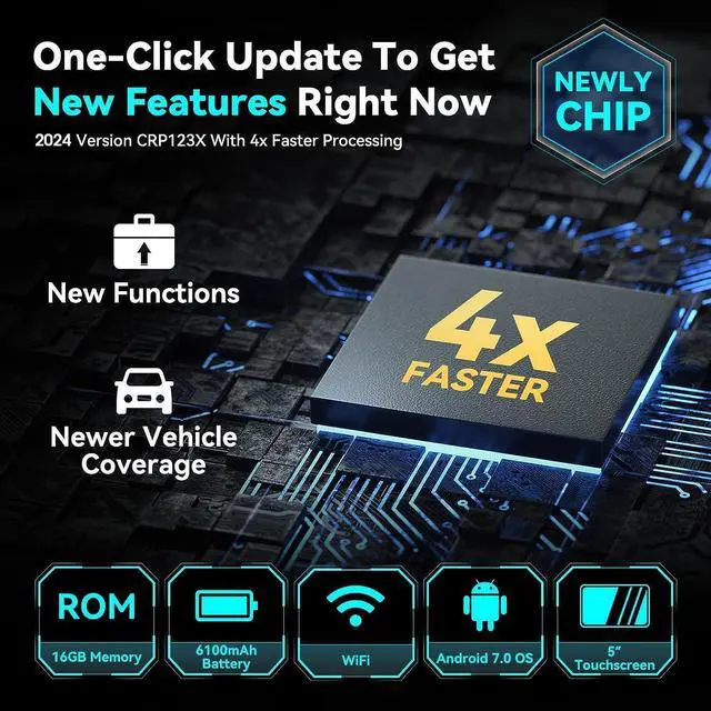 Alt view image 6 of 7 - OBD2 Scanner CRP123X Elite, Lifetime Free WiFi Update scan Tool, FCA SGW, SAS Calibration/Throttle Reset/Oil Reset Diagnostic Scanner, Multi Systems Car Scanner, Battery Test, Auto VIN