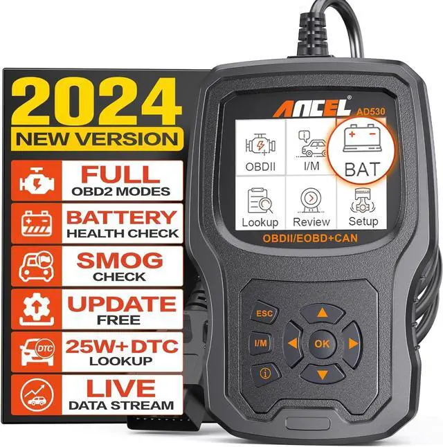 Main image of (Upgraded AD310) ANCEL AD530 OBD2 Scanner Diagnostic Tool with Battery Test Car Engine Light Code Reader Scan Tool, All OBD2 Function Enhanced Code Definition and Upgraded Graphing Battery Status