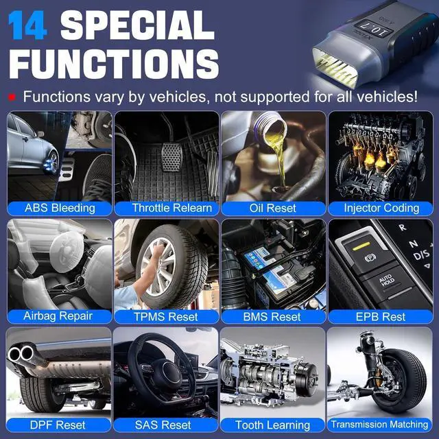Alt view image 5 of 7 - Wireless OBD2 Scanner, XTOOL Anyscan A30D Bidirectional Scan Tool, Full Systems Car Scanner, 14 Services, ABS Bleed, Injector Coding, Oil EPB BMS SAS TPMS Reset, for iPhone and Android
