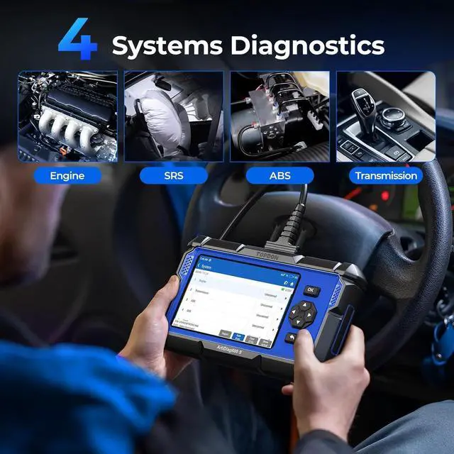 Alt view image 3 of 7 - TOPDON Upgraded AD600S OBD2 Scanner, Diagnostic Tool, ABS SRS Transmission Engine Code Reader, 9 Reset Services Scan Tool, Oil/Brake/BMS/SAS/DPF/TPMS/ETS Reset, Injector Coding, Lifetime Free Update