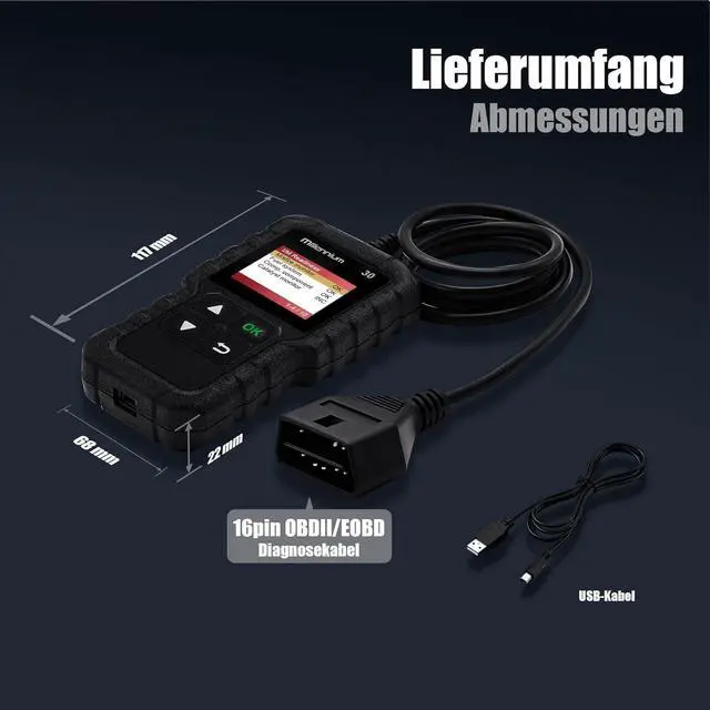 Alt view image 3 of 6 - LAUNCH Millennium 30 OBD2 Scanner,Car Code Reader with Full OBD2 Functions,Check Engine Light Car Diagnostic Tool,O2 Sensor/EVAP System/Smog Test/Check I/M Readiness Car Scanner,Lifetime Free Update