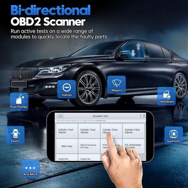 Alt view image 4 of 5 - Wireless OBD2 Scanner for Android & iPhone, XTOOL Anyscan A30M 2024 Newest Bidirectional Scan Tool with Free Updates, All System Diagnostics, 21 Resets, ABS Bleed, Oil Reset, Upgraded Ver. of A30