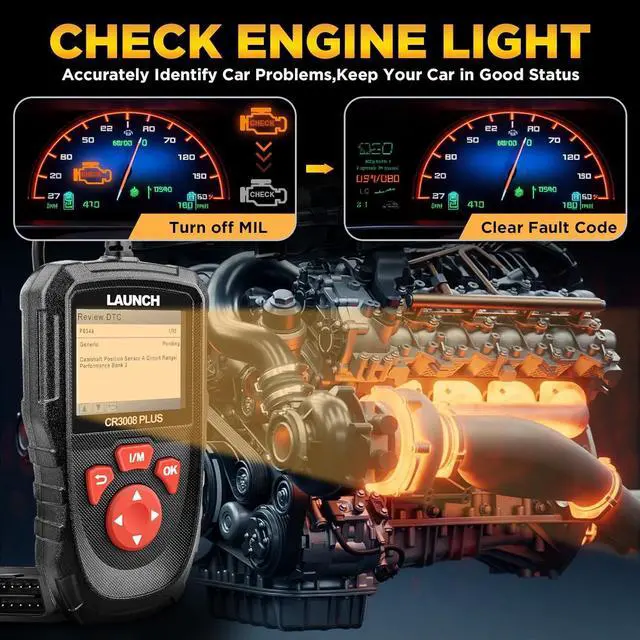 Alt view image 3 of 7 - LAUNCH Professional OBD2 Scanner Diagnostic Tool CR3008 Plus,One-Key I/M,Lifetime Update Code Reader,Enhanced Check Engine Code Reader OBDII Car Scan Tool for All Vehicles After 1996,Battery Test