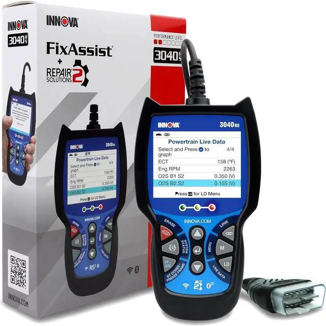 Main image of INNOVA 3040RS, OBD2 Scanner, Live Data Streamer, Battery/Alt Tester, Reset Check Engine Light/Brake Light/Oil Light, Free Mechanic Recommended Fix & Parts & Est Repair Cost, Lifetime Free Update