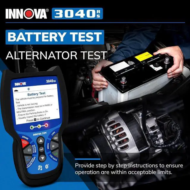 Alt view image 4 of 7 - INNOVA 3040RS, OBD2 Scanner, Live Data Streamer, Battery/Alt Tester, Reset Check Engine Light/Brake Light/Oil Light, Free Mechanic Recommended Fix & Parts & Est Repair Cost, Lifetime Free Update