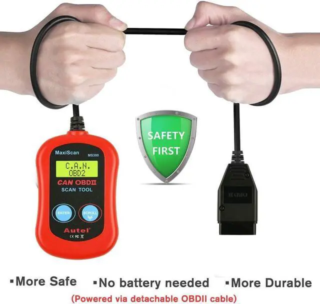 Alt view image 6 of 7 - Autel MaxiScan MS300 Car OBD2 Scanner Code Reader Engine Fault Code Reader Scanner CAN Diagnostic Scan Tool for All OBD II Protocol Cars Since 1996, Red