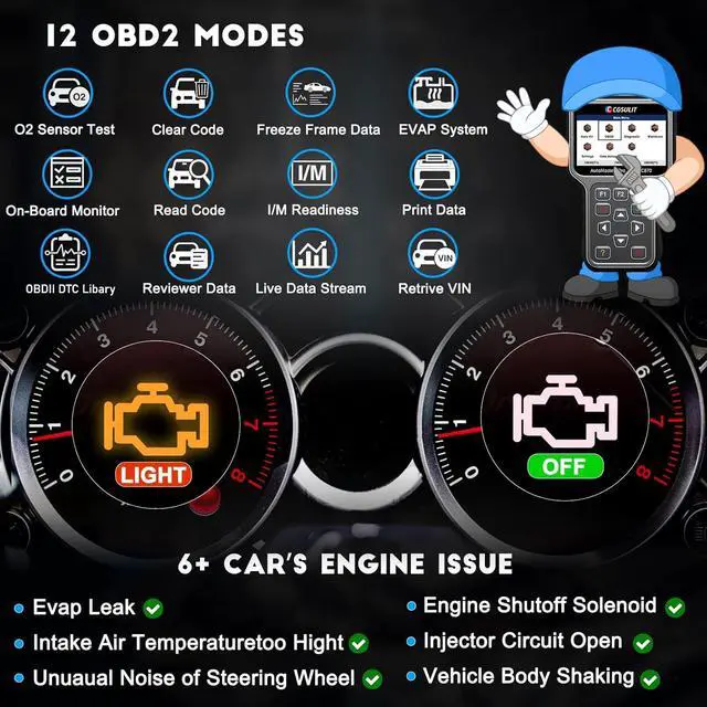 Alt view image 5 of 7 - OBD2 Scanner Diagnostic Tool, All System Code Reader Car Scanner with Oil Light/EPB Reset Service, SC870 Check Engine ABS SRS Airbag Transmission ESP SAS Scan Tool, Auto VIN, Free Update