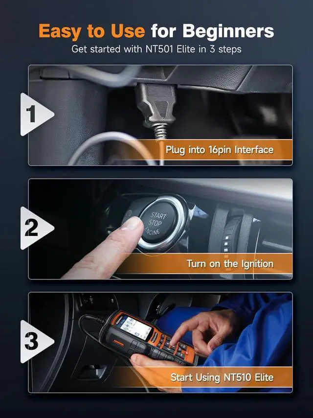 Alt view image 7 of 7 - FOXWELL NT510 Elite Diagnostic Scan Tool Fit for Mercedes Benz Sprinter, OBD2 Scanner Full System TPMS ABS SRS Car Code Reader with Bi-Directional Rodeo Test Battery Reset Air Suspension, WiFi Update