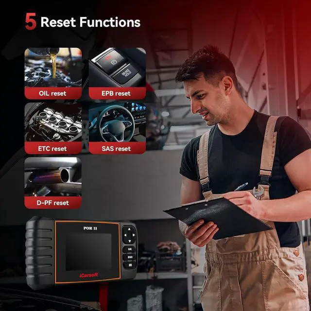 Alt view image 5 of 7 - OBD2 Scanner Diagnostic Tool for Porsche, iCarsoft POR II (Enhance Version) Code Reader, Full System Diagnosis Car Scan Tool with Oil Reset/EPB/DP/ETC/SAS, Live Data Graph-Free Update/Repair