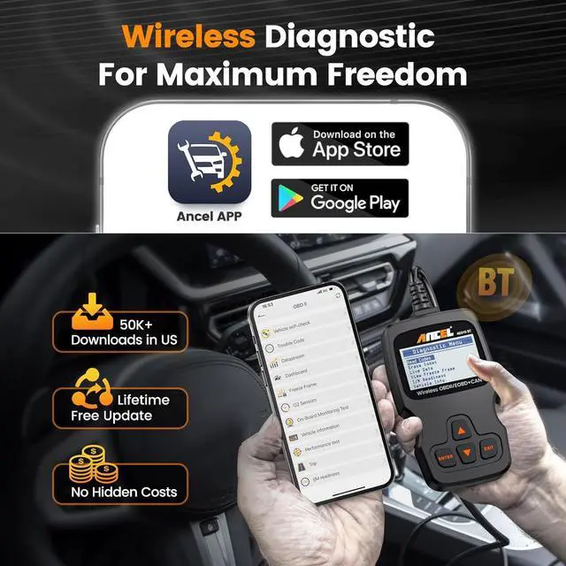 Alt view image 7 of 7 - ANCEL AD310 2024 New Bluetooth Version, AD310BT Enhanced Universal OBD II Scanner Car Engine Fault Code Reader CAN Diagnostic Scan Tool with Premium App On iOS & Android for All Cars After 1996