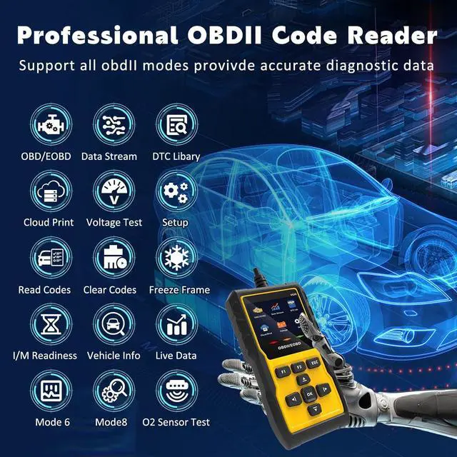 Alt view image 2 of 6 - Professional OBD2 Scanner Diagnostic Tool, Enhanced Auto Check Engine Code Reader with Reset,35,901 DTC Cloud Print I/M Readiness OBDII/EOBD Car Diagnostic Scan Tools for Vehicles After 1996