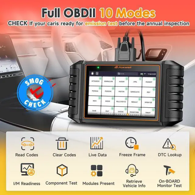 Alt view image 3 of 7 - 2024 Newest FOXWELL NT706 OBD2 Scanner with Check Engine/ABS/SRS(Airbag Scanner)/Transmission, Code Readers & Scan Tools with Battery Test, Free Update via WiFi, Accurate 10000+Car Diagnostic Device