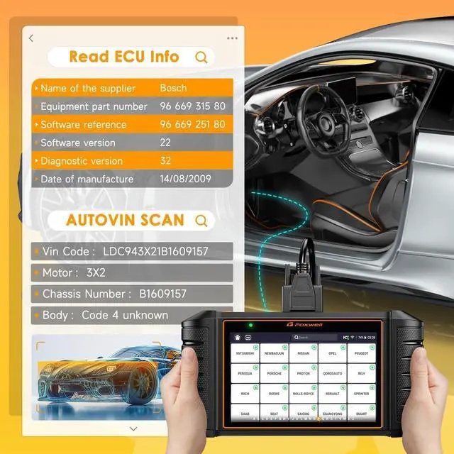 Alt view image 5 of 7 - 2024 Newest FOXWELL NT706 OBD2 Scanner with Check Engine/ABS/SRS(Airbag Scanner)/Transmission, Code Readers & Scan Tools with Battery Test, Free Update via WiFi, Accurate 10000+Car Diagnostic Device