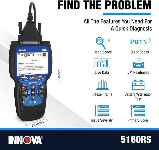 Alt view image 2 of 7 - INNOVA 5160RS, OBD2 Bidirectional Scan Tool, OE-Level All System Diagnostics, Reset Oil Light/Battery/EPB/SAS/DPF, Mechanic Recommended Fixes & Parts, TSBs, 1yr Warranty, Free Lifetime Updates