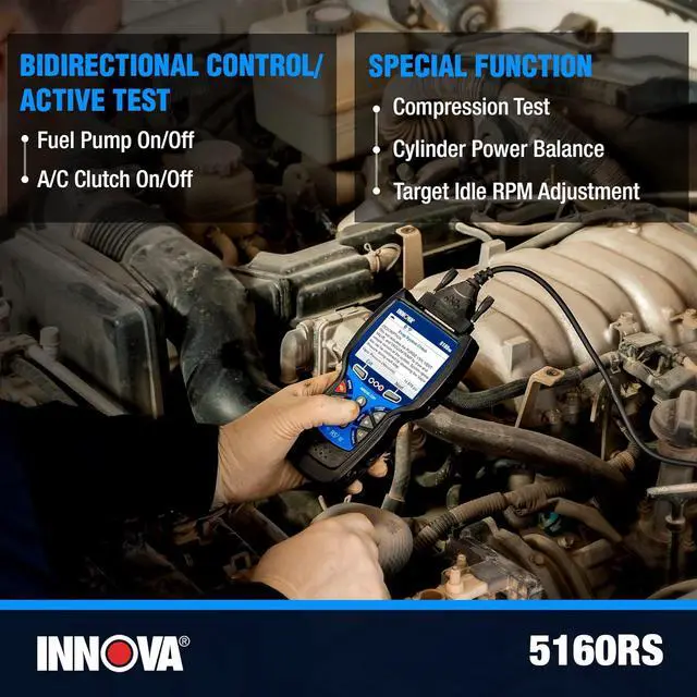 Alt view image 4 of 7 - INNOVA 5160RS, OBD2 Bidirectional Scan Tool, OE-Level All System Diagnostics, Reset Oil Light/Battery/EPB/SAS/DPF, Mechanic Recommended Fixes & Parts, TSBs, 1yr Warranty, Free Lifetime Updates