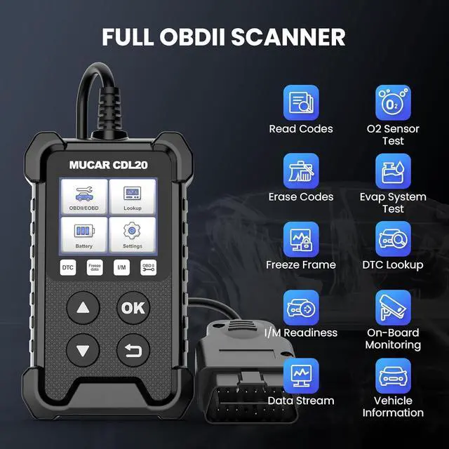 Alt view image 2 of 7 - CDL20 OBD2 Scanner Code Reader, Check Engine Light, DTC scanner, Smog check,obd2 scanner Diagnostic Tool for cars since 1996
