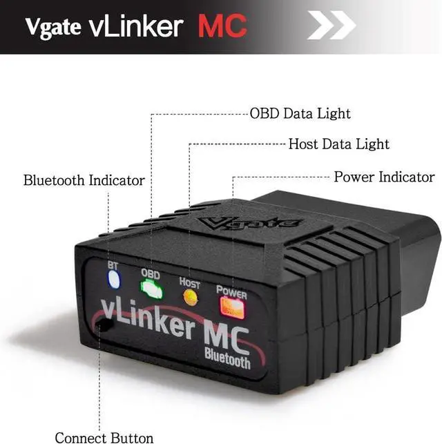 Alt view image 2 of 6 - Vgate vLinker MC Bluetooth OBD2 Diagnostic Scanner for Android & Windows