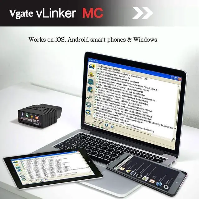 Alt view image 3 of 6 - Vgate vLinker MC Bluetooth OBD2 Diagnostic Scanner for Android & Windows