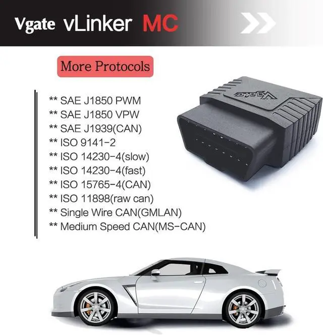 Alt view image 6 of 6 - Vgate vLinker MC Bluetooth OBD2 Diagnostic Scanner for Android & Windows