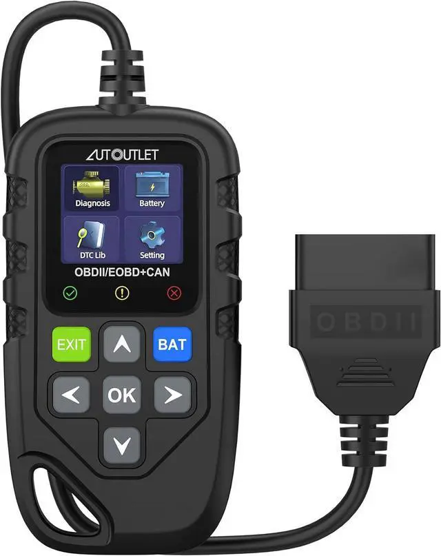 Main image of AUTOUTLET OBD2 - Code - Reader - Diagnostic - Scan - Tool, Automotive DTC Definition Live Data Scanner with Battery Test for All OBD II Protocol Cars Since 1996