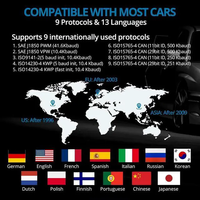 Alt view image 3 of 7 - AUTOUTLET OBD2 - Code - Reader - Diagnostic - Scan - Tool, Automotive DTC Definition Live Data Scanner with Battery Test for All OBD II Protocol Cars Since 1996