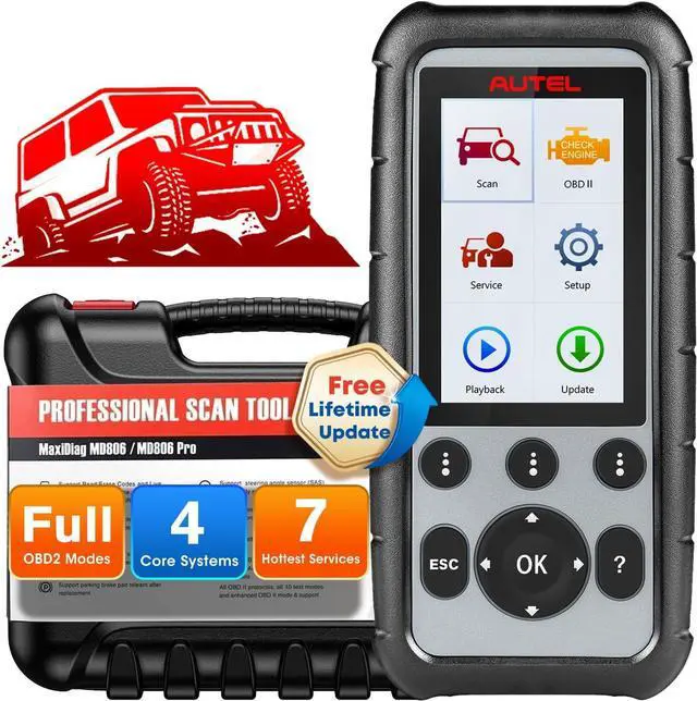 Main image of Autel MaxiDiag MD806 OBD2 Scanner, ABS SRS Engine Transmission Four Systems Diagnostic Scan Tool with Oil Reset EPB SAS BMS for Specific Vehicles Up to 2015, Auto VIN, Live Data, Lifetime Free Update