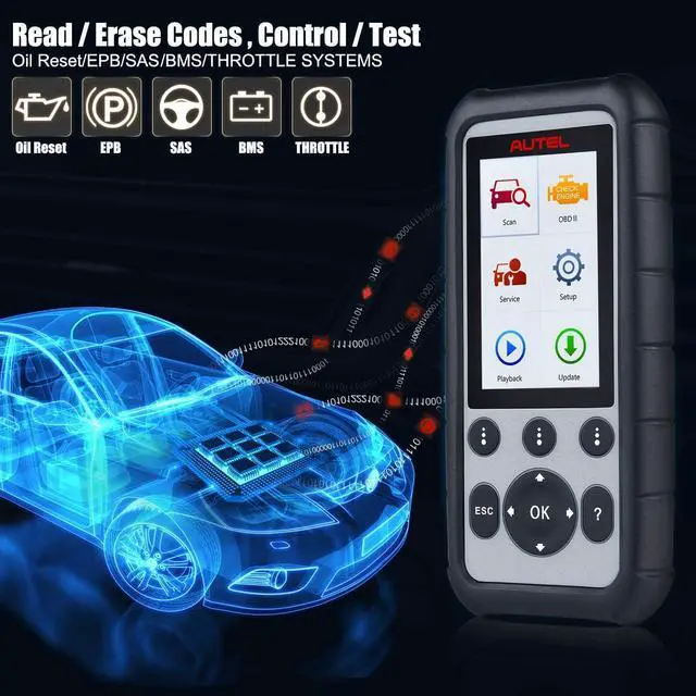 Alt view image 6 of 7 - Autel MaxiDiag MD806 OBD2 Scanner, ABS SRS Engine Transmission Four Systems Diagnostic Scan Tool with Oil Reset EPB SAS BMS for Specific Vehicles Up to 2015, Auto VIN, Live Data, Lifetime Free Update