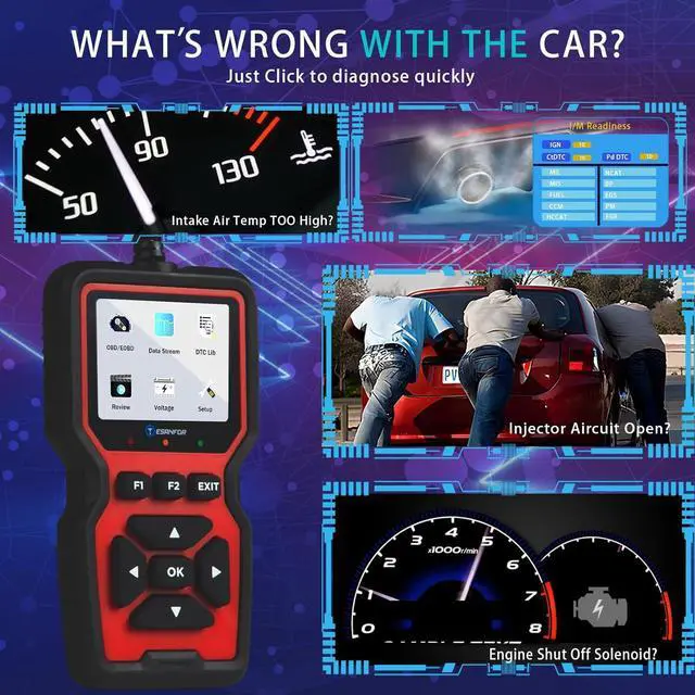 Alt view image 2 of 6 - OBD2 Scanner Code Reader Car Diagnostic Tool Engine Fault Code Reader CAN Diagnostic Scan Tool for Check Engine Light Universal for All OBD II Protocol Cars After 1996