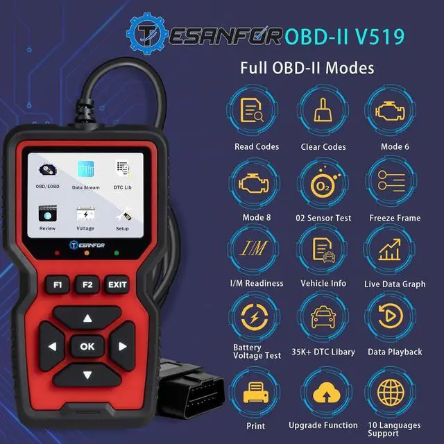 Alt view image 3 of 6 - OBD2 Scanner Code Reader Car Diagnostic Tool Engine Fault Code Reader CAN Diagnostic Scan Tool for Check Engine Light Universal for All OBD II Protocol Cars After 1996