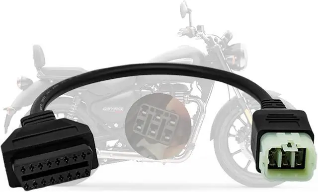 Main image of Obd2 Adapter for Royal Enfield Motorcycle 6 Pin to 16 Pin OBD Diagnostic Cable,Fit for Interceptor 650/Continental GT 650/535 Bike CAN Bus,Work with Elm327 Obdii Code Reader
