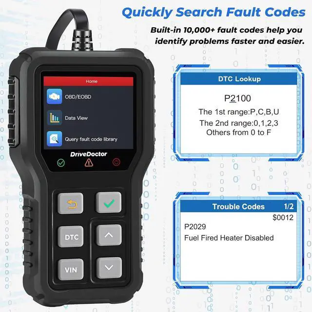 Alt view image 4 of 5 - OBD2 Scanner Color Screen Engine Scanner Diagnostic Tool Reset Clear Vehicle Fault Code Live Data Reader for All Cars Since 1996