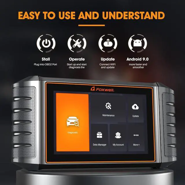 Alt view image 5 of 7 - FOXWELL NT716 OBD2 Scanner Tablet, Multi System Diagnostic Tool, 9 Service Code Reader Scanner Engine SRS Transmission Oil EPB TPMS SAS BMS Throttle Brake Reset ABS Bleeding Injector Coding Scan Tool