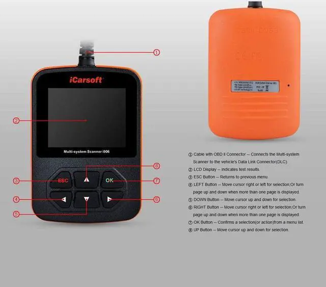 Alt view image 3 of 6 - iCarsoft i906 Compatible for Volvo/Saab OBD2 Diagnostic Scanner Multi-System Engine ABS SRS