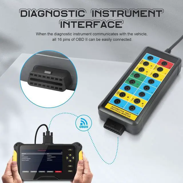 Alt view image 5 of 7 - CMTOOL OBD2 Breakout Box with LED Light Indicator, Professional 16-Pin OBD Breakout Box, Automotive Electrical Diagnostic Test Tool, Portable Testing Tool