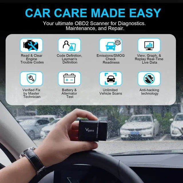 Alt view image 7 of 7 - Vgate vLinker MS Bluetooth OBD2 Scanner Fixd Car Diagnostic Tool Code Reader CH-CAN and LS-CAN Work for iOS & Android & Windows, Black