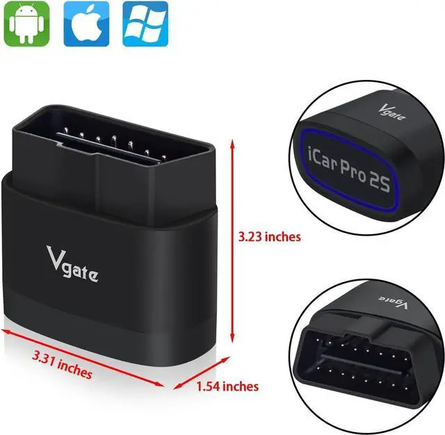 Alt view image 2 of 7 - Vgate iCar Pro 2S Bluetooth OBD2 Scanner Fixd Car Diagnostic Tool Code Reader for Android & iOS & Windows, Black